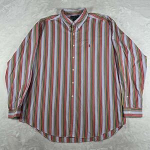 Ralph Lauren Blake Button Down Shirt Men's 2XL Multicolor Striped‎ Long Sleeve